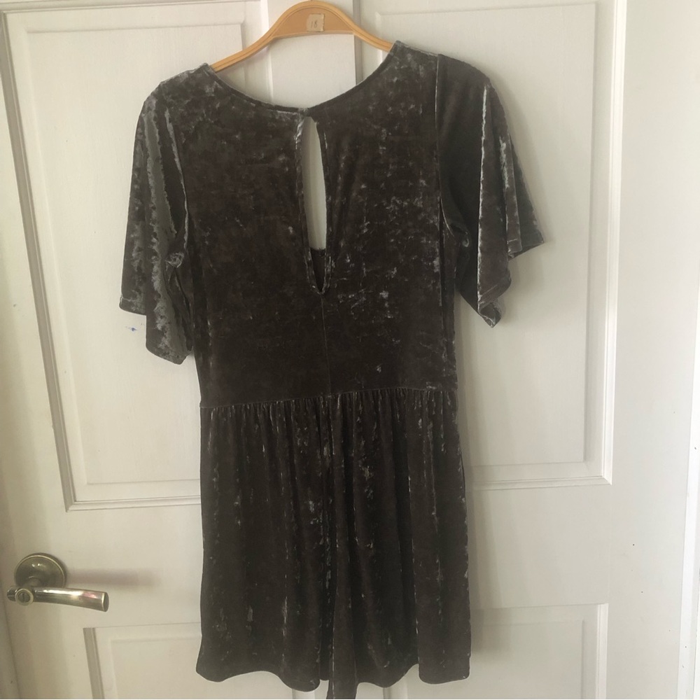 Super Soft Velvet Romper With Flutter Sleeves - image 4